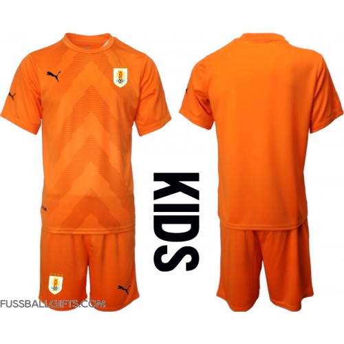Uruguay Torwart Fußballbekleidung Auswärtstrikot Kinder WM 2022 Kurzarm (+ kurze hosen)